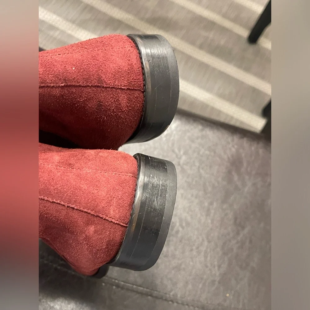 ORO Los Angeles Suede Granada Chelsea Boot in Burgundy US 11
